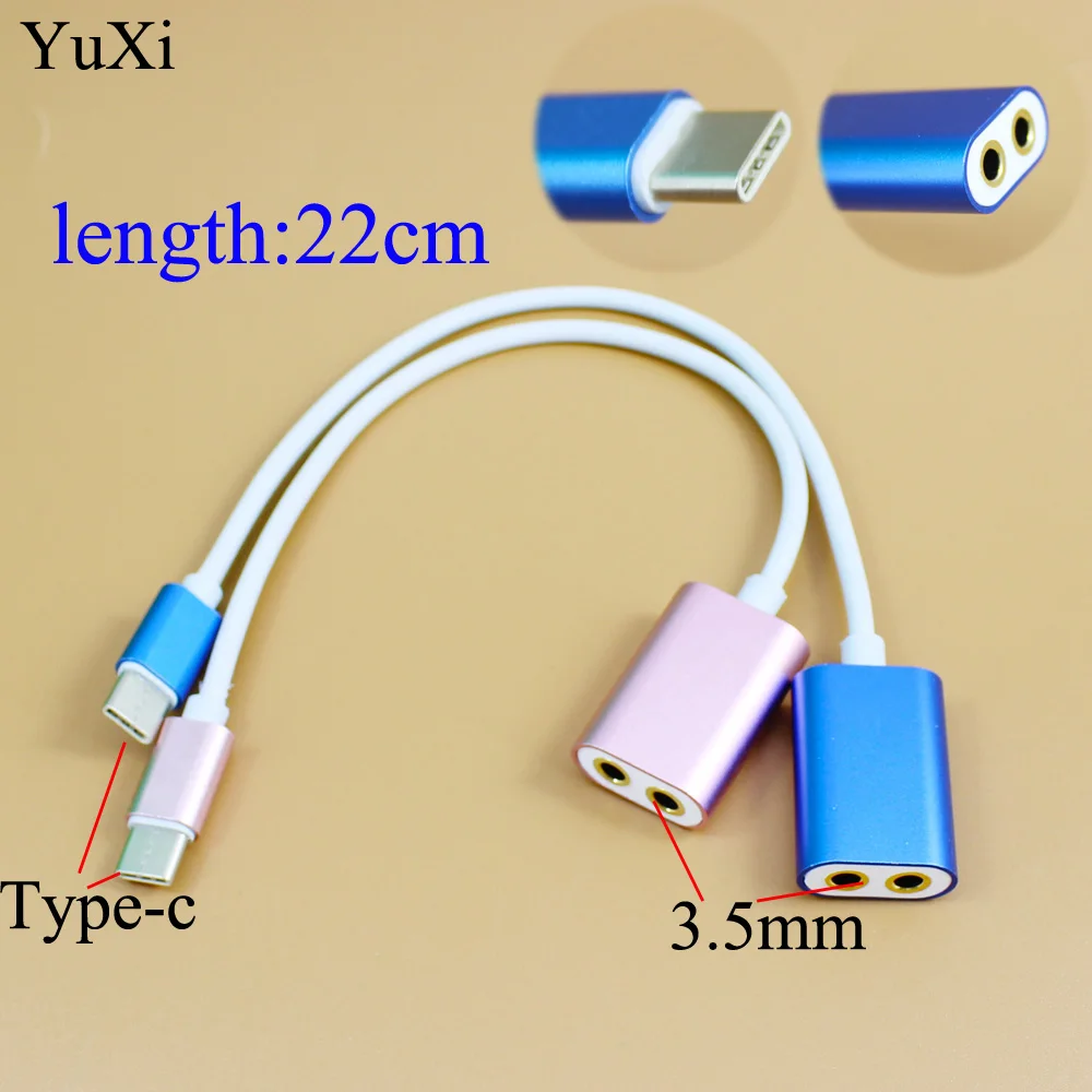 

YuXi Best Sale Type C USB C to 3.5mm Audio Headphone Stereo Connector Audio Microphone Female Adapter for Moto Z XPS13 td908