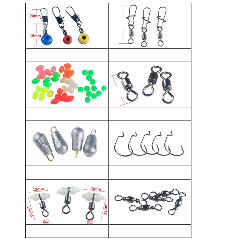 177 шт./кор. комплект рыболовных принадлежностей, в том числе рыбацкие Крючки рыболовные грузила весов поворотные застежки для рыбалки с коробка для рыболовной снасти