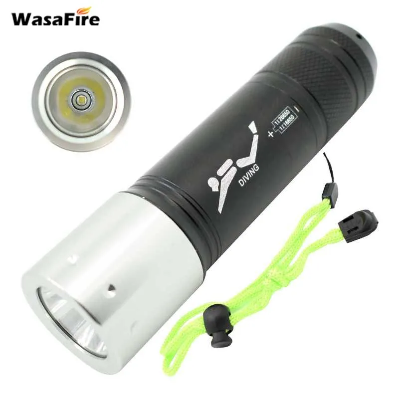 

Wasafire Underwater LED Diving Flashlight Waterproof XM-L T6 Torch Light Portable Lantern Lamp for Hunting Camping Diver Light