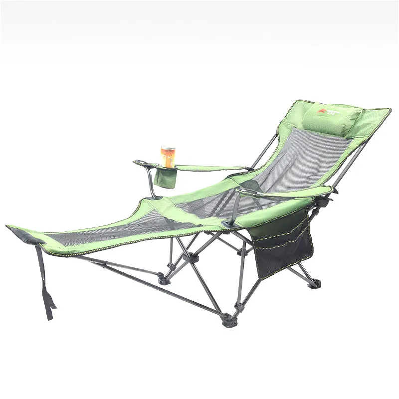 

X04 Outdoor folding recliner portable back fishing chair wild camping beach stool stainless steel folding chair Travel Seat
