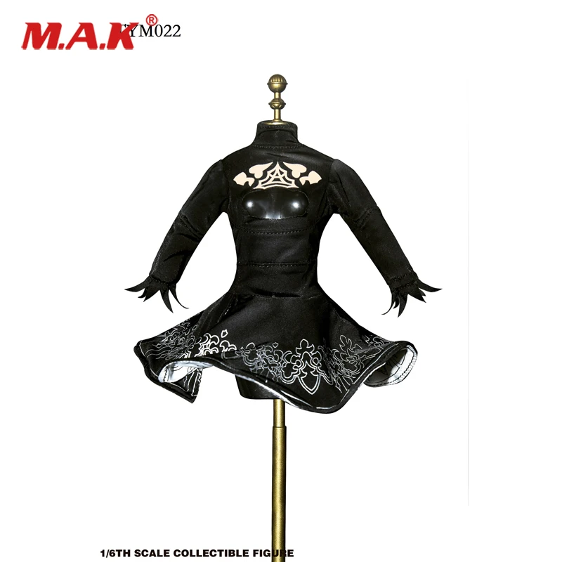 

1/6 New Hot NieR:Automata 2B Miss Sexy Female Black Dress Clothes for 12"Girl Action Figure Cosplay Doll DIY Accessories
