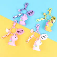 Creative Rainbow PVC Animal Unicorn Shaped Pendant Keychain for Men Women Bag Phone Car Pendant Key Chain Porte Clef KeyRing Creative Rainbow PVC Animal Unicorn Shaped Pendant Keychain for Men Women Bag Phone Car Pendant Key Chain Porte Clef KeyRing