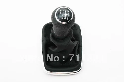 Interior Gear Shifter Knob and Boot With Car Styling Chrome Surround Base 6 Speed Pattern For Volkswagen For VW Golf / Jetta MK4