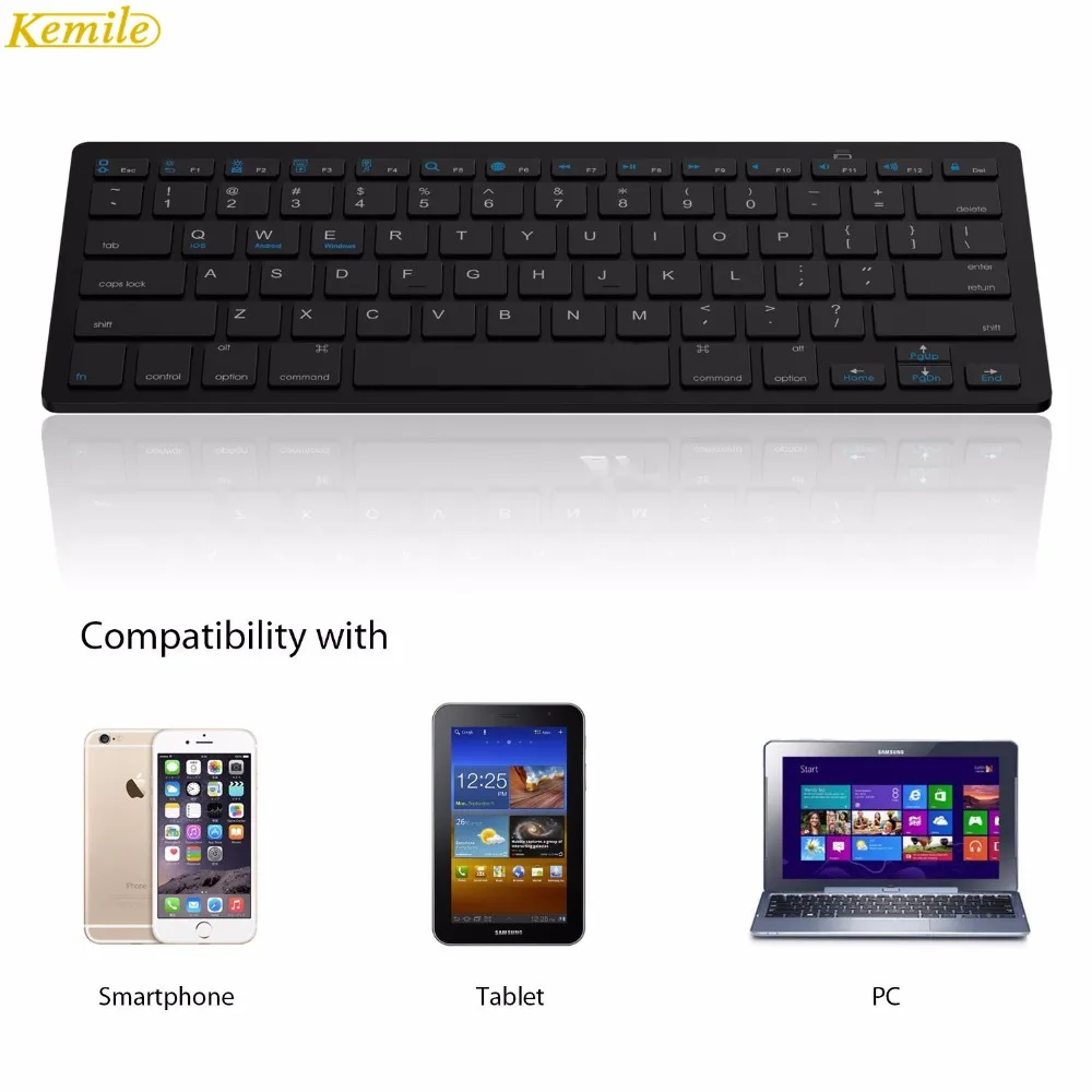 Koop Kemile Groothandel Professionele Ultra slanke Draadloze Toetsenbord Bluetooth 3.0 Toetsenbord Teclado voor Apple voor iPad Serie iOS Systeem
