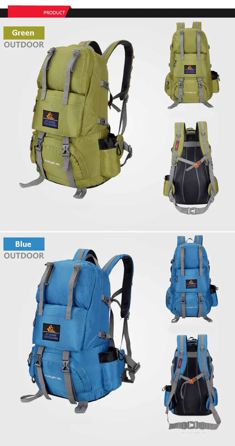50L открытый спортивный рюкзак, сумка для альпинизма, водонепроницаемый нейлоновый материал, унисекс, для путешествий, кемпинга, спорта, альпинизма, сумки DS25