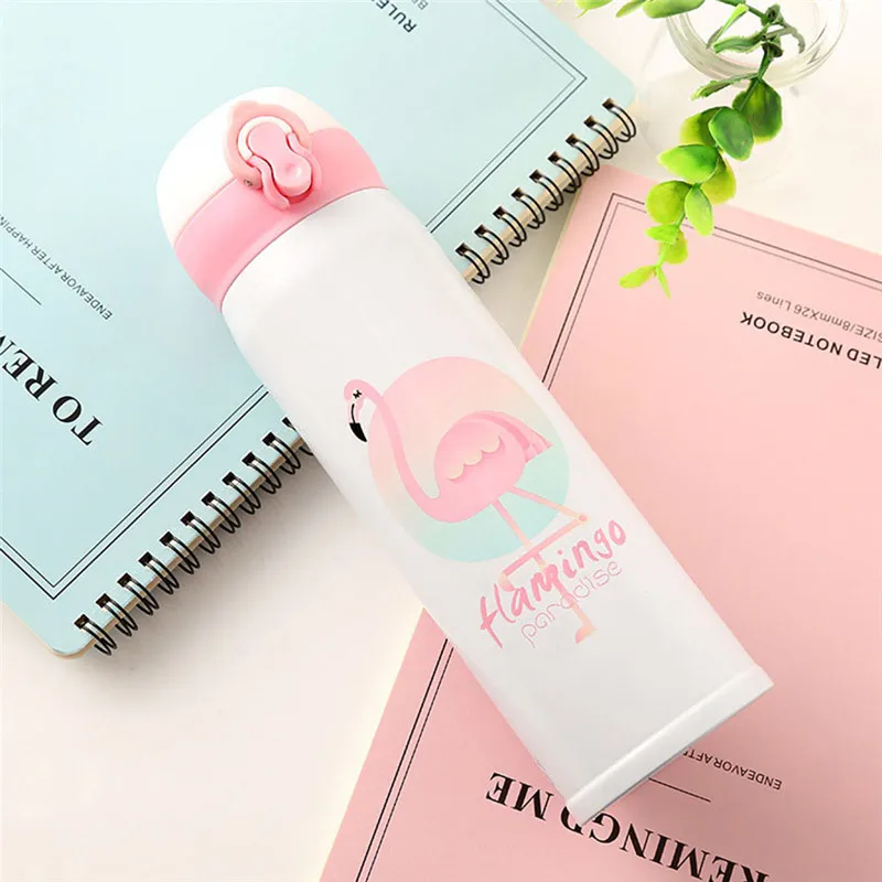 

500ml New Stainless Steel Thermos cup Bouncing Cover Bottle Vacuum flask Thermal Mug Travel applicable boil water Birthday Gifts