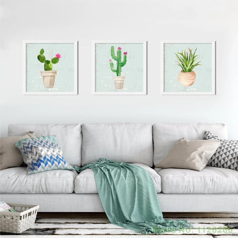 

Print On Canvas Landscape Cactus Print Nordic Potted Plant Modern Oil Paintings Wall Pictures for Home Decoration