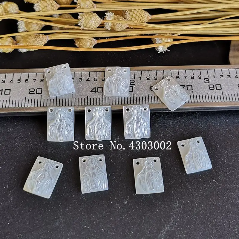 

20pcs/lot 8x11mm Natural Rectangle Lady of Grace Mother of Pearl Shell Madonna Mother Pearl MOP for DIY Jewelry