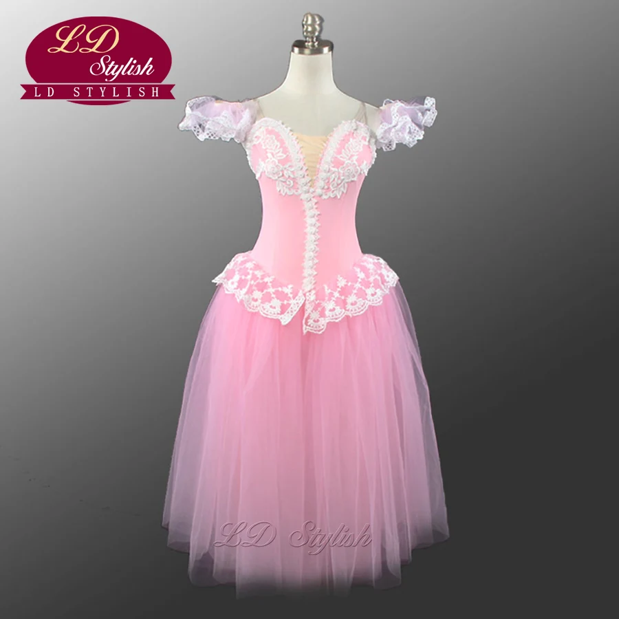 Профессионально розовый Балетные костюмы-пачки для обувь девочек балетные костюмы танцы платье красивая девушка романтическое Лидер