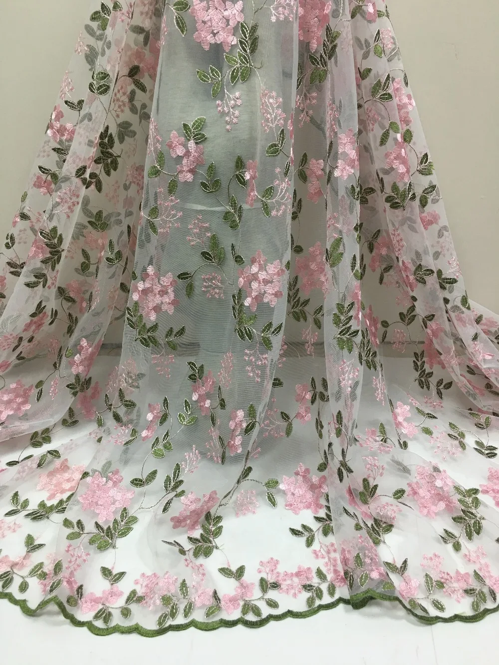 African French Lace Fabric High Quality Pink Tulle For Wedding | Дом и сад