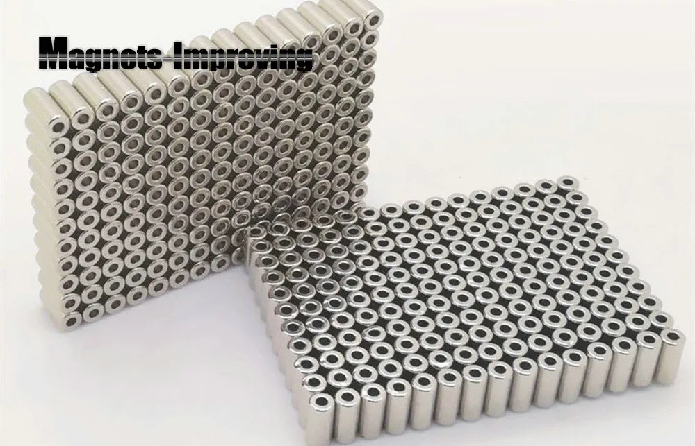 Высокая температура 120 °C мини кольцо высокого класса N45H диаметрально намагниченные магниты Dia.4x1.7x8.5 мм неодимовые никелевые магнитные трубки