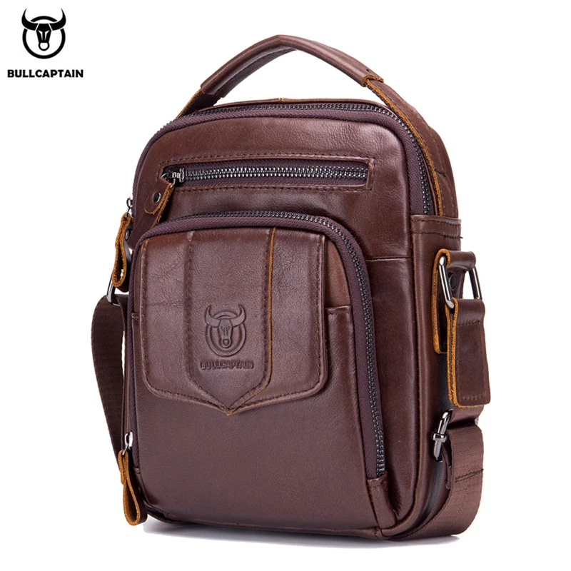 

AUAU-Bullcaptain Fashion Genuine Leather Men'S Shoulder Bag Messenger Bags Business Men'S Brand Fashions