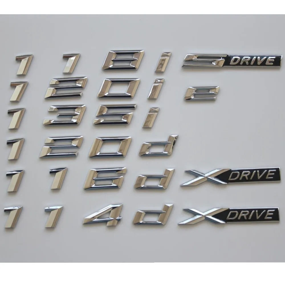 

New Chrome Rear Trunk Letters Badge Badges Emblem Emblems Sticker for BMW 1 Series 116i 118i 120i 140i 125i 2017