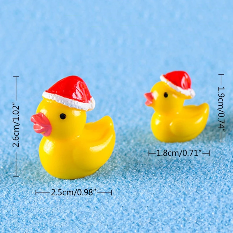 

OOTDTY Miniature Resin Yellow Duck Flower Pot Micro Garden Bonsai Dollhouse Decorations
