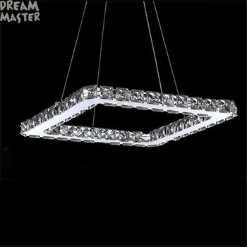 Square Crystal LED Chandelier Light Fixture Crystal Lighting led lamp for Living Dinning Room, Lustres De Cristal Sala Teto luxury diamond led chandelier crystal lamp modern crystal light fixture circle hanging lustres led decorate luminaire home light