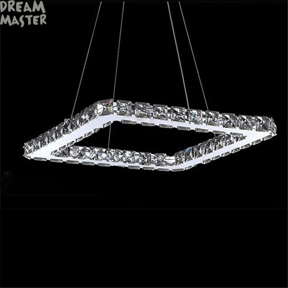 Praça de Cristal Conduziu a Luz do Candelabro Lâmpada para Sala Luminária Cristal Iluminação Estar Jantar Lustres Teto Led