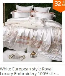 Best Champagne Blue White Luxury Royal Embroidery 100S Egyptian Cotton Palace Bedding Set Duvet Cover Bed sheet/Linen Pillowcases 5