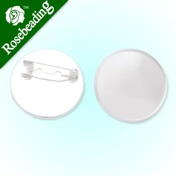 

25mm Silver Plated Copper Cameo Brooch back,Tie Tac Clutch with 25mm Round Bezel Cup,fit 25mm glass cabochon,sold 50pcs per pkg