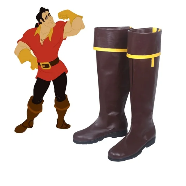 Movie Gaston Cosplay Boots Shoes Custom Made Any Size