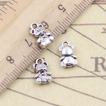 

20pcs Charms Teddy Bear 11x7mm Tibetan Silver Color Pendants Antique Jewelry Making DIY Handmade Craft Pendant