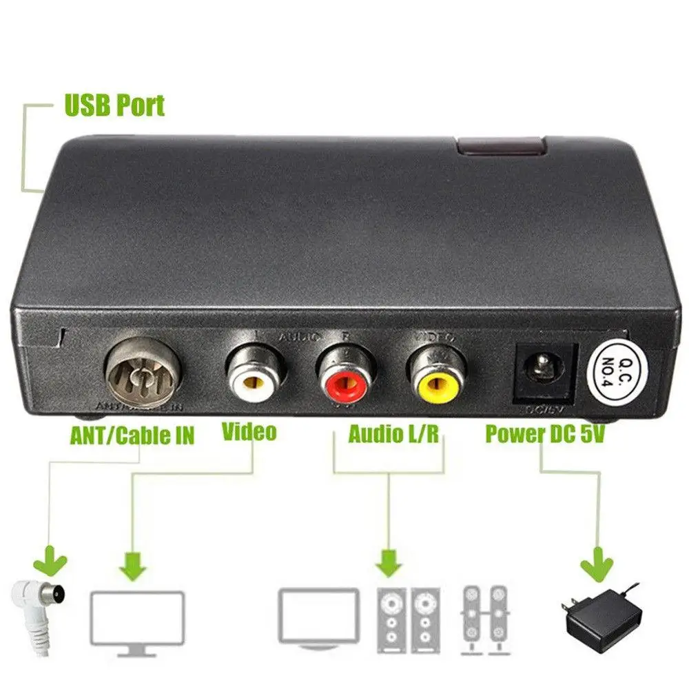 LeadingStar RF в AV аналоговый ТВ приемник конвертер модулятор адаптер питания USB с видео