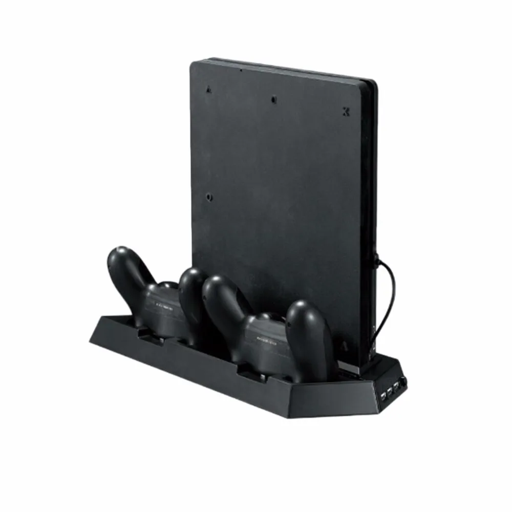 PS4 Vertical Stand w Cooling Fan Charger PlayStation 4 Console PS4 Controllers Charging Station Dual