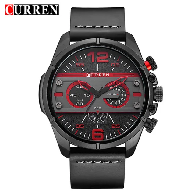 CURREN новые часы мужские роскошные брендовые армейские военные часы Мужские Кожаные Спортивные кварцевые наручные часы Relogio Masculino 8259 - Цвет: 6