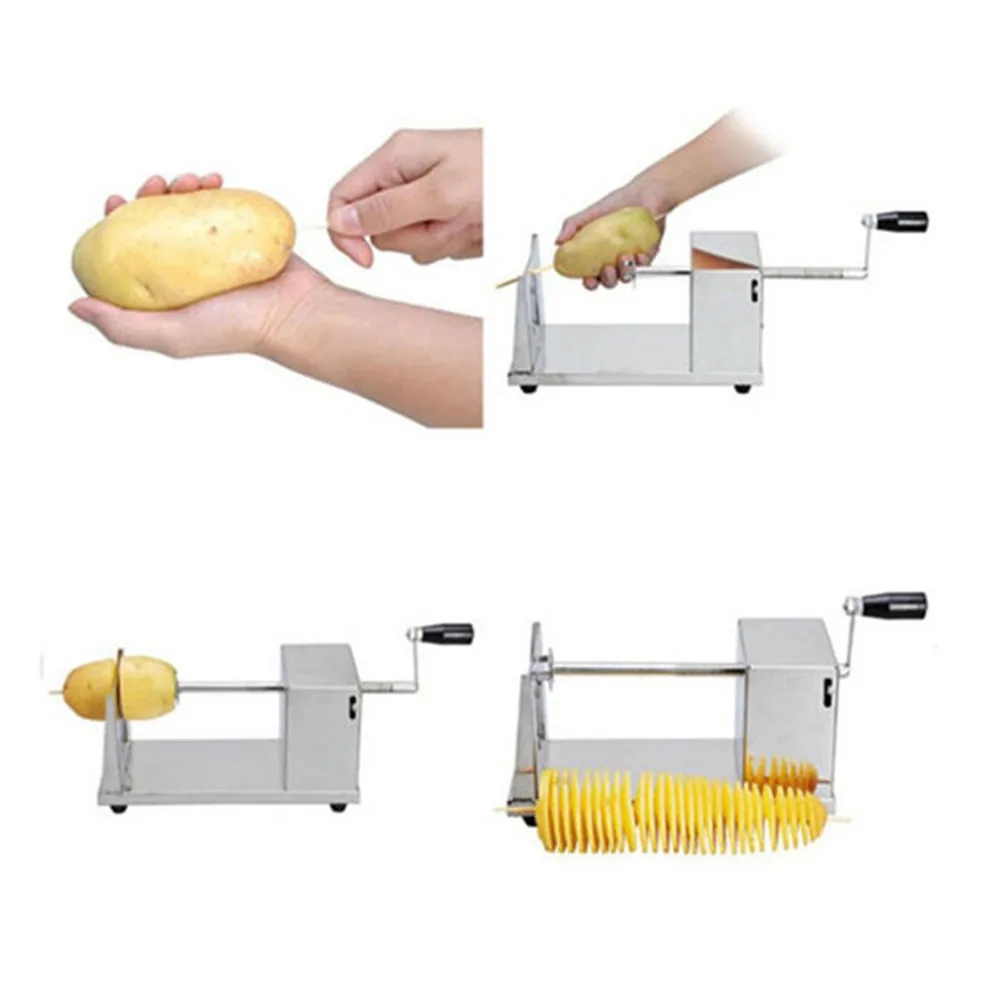 слайсер для картофеля спиралью spiral potato slicer Hand-cranked twisted potato slicer spiral french fry vegetable cutter