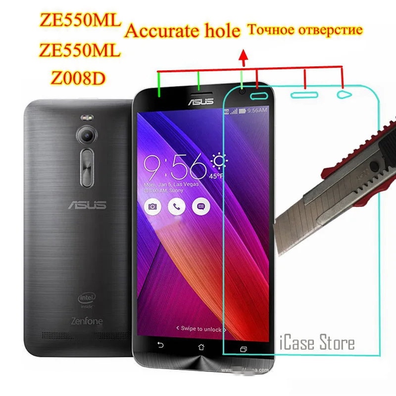 ZE551ML закаленное стекло для ASUS Zenfone 2 5 дюйма пленка ZE550ML ZE551 ML ZE 551 мл Z008D Защитная