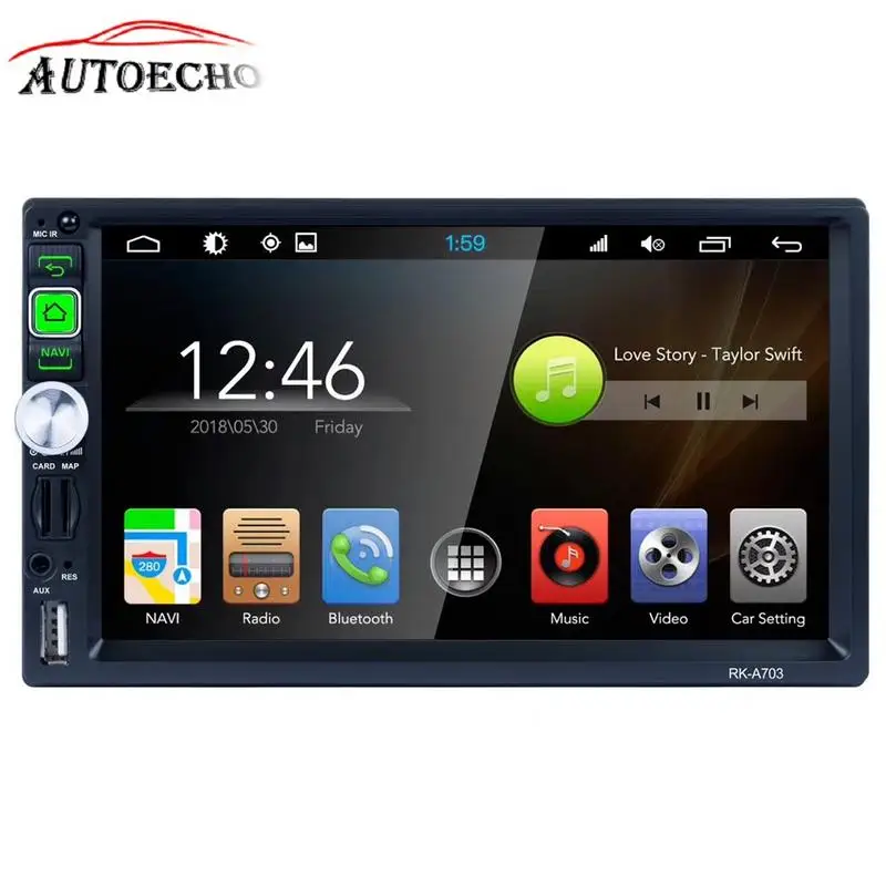 

7" 2Din Android7.1 Car Mp5 Player Quadcore Mirror Link GPS Navigation WIFI Bluetooth Raido HD Screen Rear View Multimedia Player