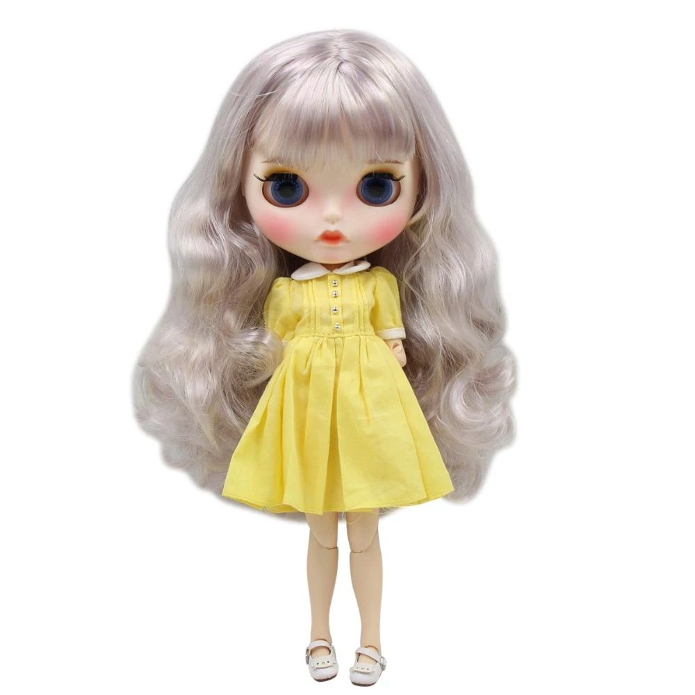 Ледяная кукла DBS Blyth 1/6 bjd белая кожа сустав тела фиолетовый микс серебряные волосы