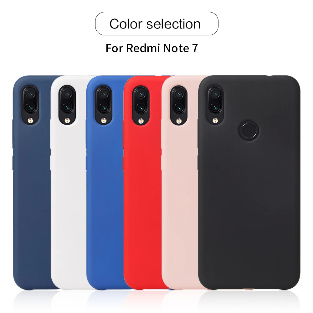 

Redmi Note 7 Phone Case on for Xiaomi Redmi Note 7 Cover Original Solid color Silicone Case for Redmi Note 6 7 Pro Xiaomi Case