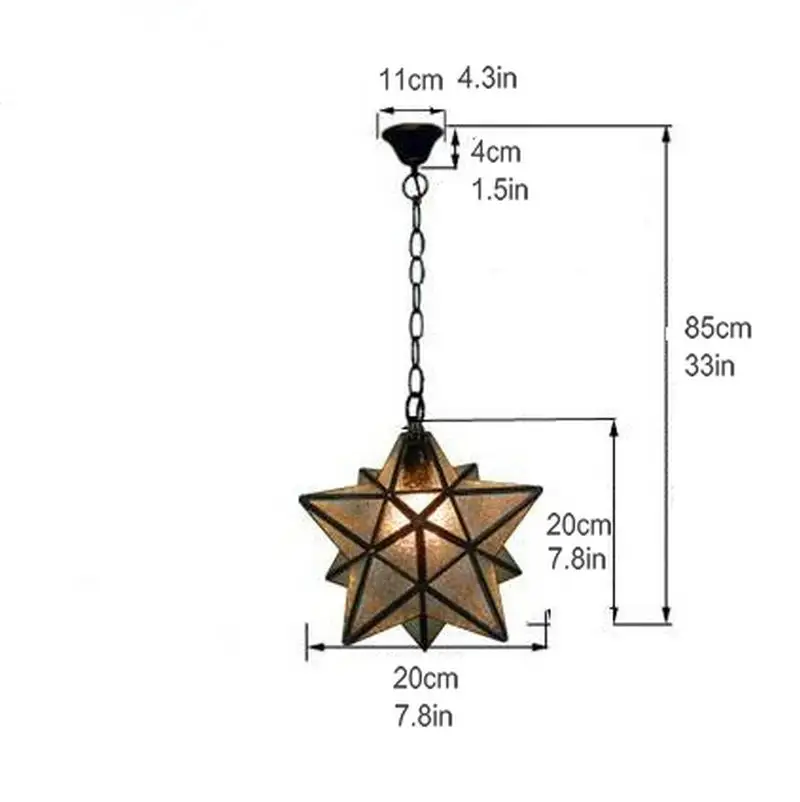 Light, Moravian Star Shaped Pendant, Mirror, Copper, Brass