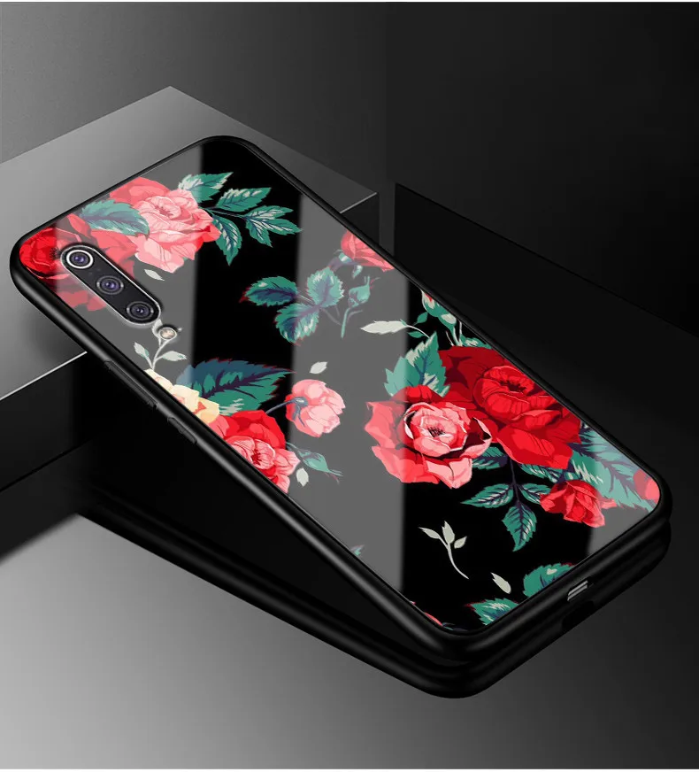 Для Xiaomi mi CC9 чехол CC9 PC Пластиковый стеклянный чехол для телефона черный ТПУ бампер чехол для Xiaomi mi CC9 Coque mi CC9 CC 9 стеклянная крышка