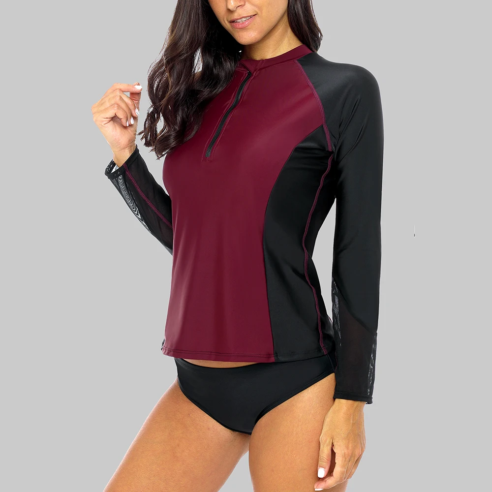 Charmleaks النساء طويلة الأكمام الجبهة زيبر Rashguard قميص ملابس السباحة خليط ملابس السباحة تصفح أعلى المشي قميص طفح الحرس UPF50 + Charmleaks النساء طويلة الأكمام الجبهة زيبر Rashguard قميص ملابس السباحة خليط ملابس السباحة تصفح أعلى المشي قميص طفح الحرس UPF50 +