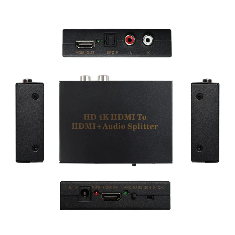 1 шт. HDMI к HDMI аудио конвертер коробка аудио сплиттер с spdif, передача/2.0ch/5,1 ch аудио модель поддержка 4k 2k