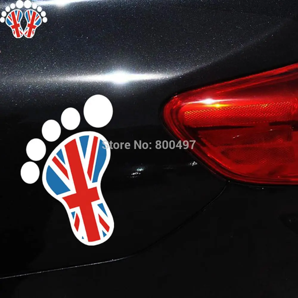 20 x Funny Car Stickers British Flag Footprint Car Decals Body