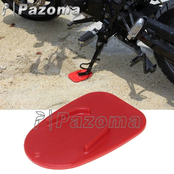 PAZOMA Hot Red Motorcycle Universal Dirtbike Foot Pad Base Kickstand