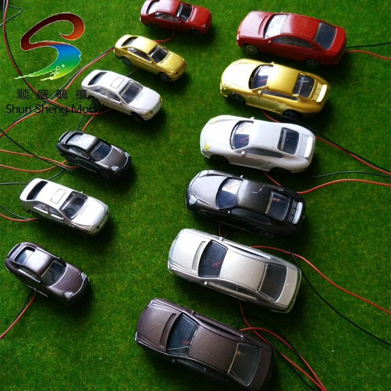 

30pcs model plastic mini color light car scale 1/100 for layout train