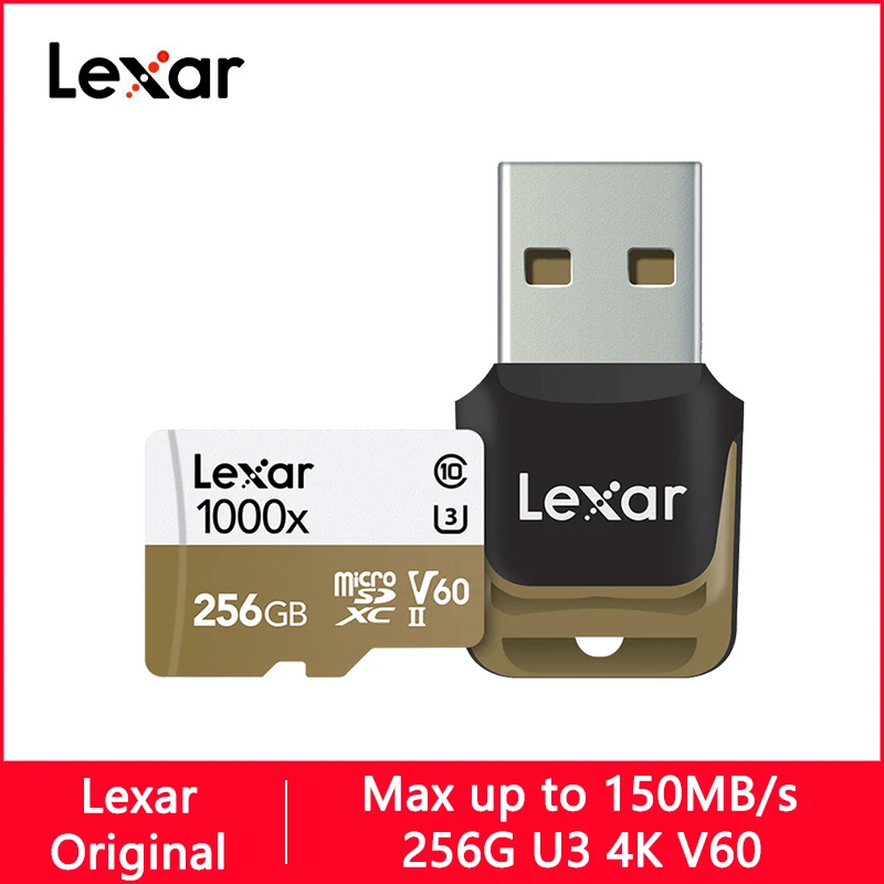 Карта памяти Lexar 1000X 32 64 128 gb 150 M U3 4 K Micro SD GB 256 карты SD/TF флэш-карты microSD для телефона |
