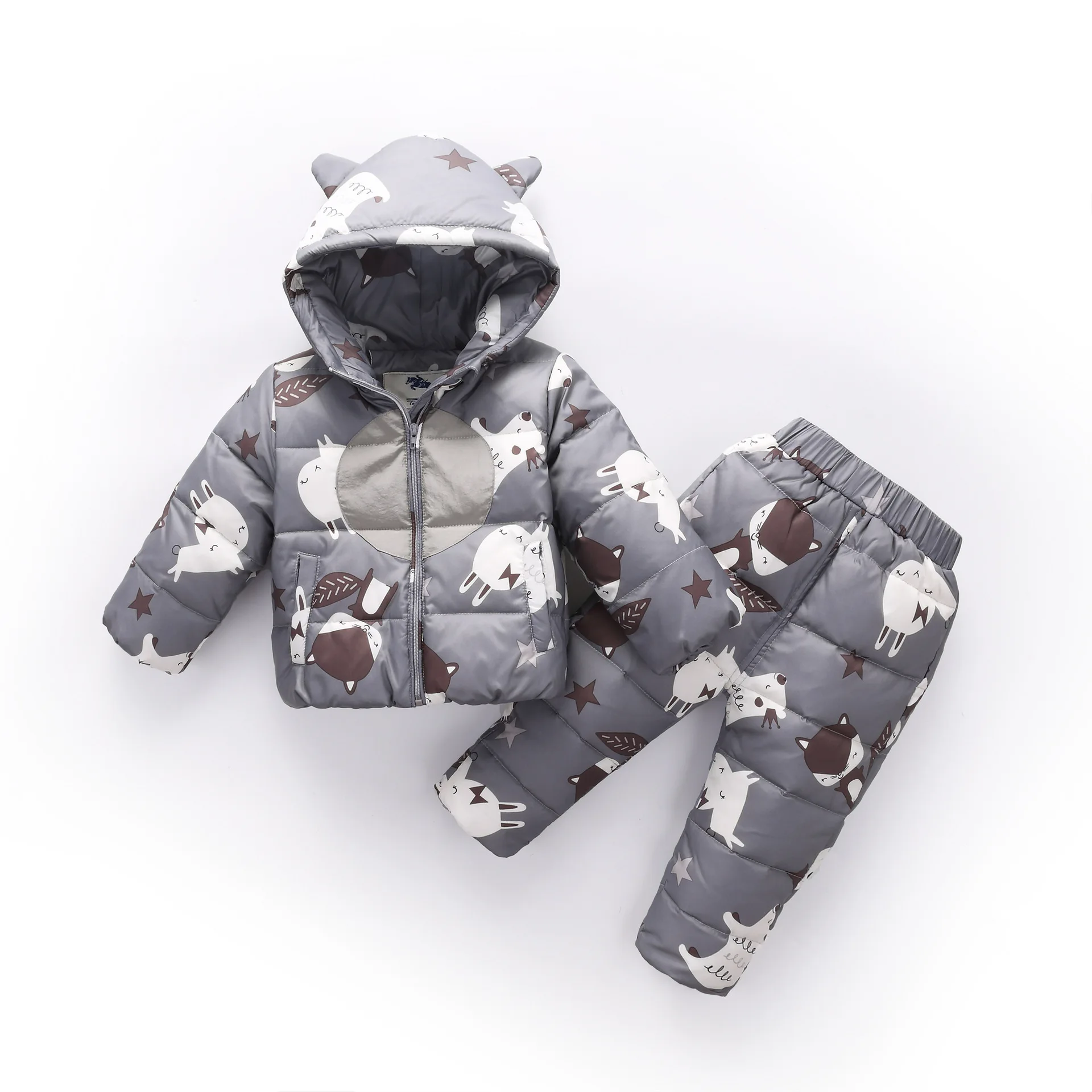 

Winter Kids 1-3Y Clothing Sets Warm Duck Down Jackets for boys Clothing Sets for Baby Girls Down Coats Set With Pants 2PCS