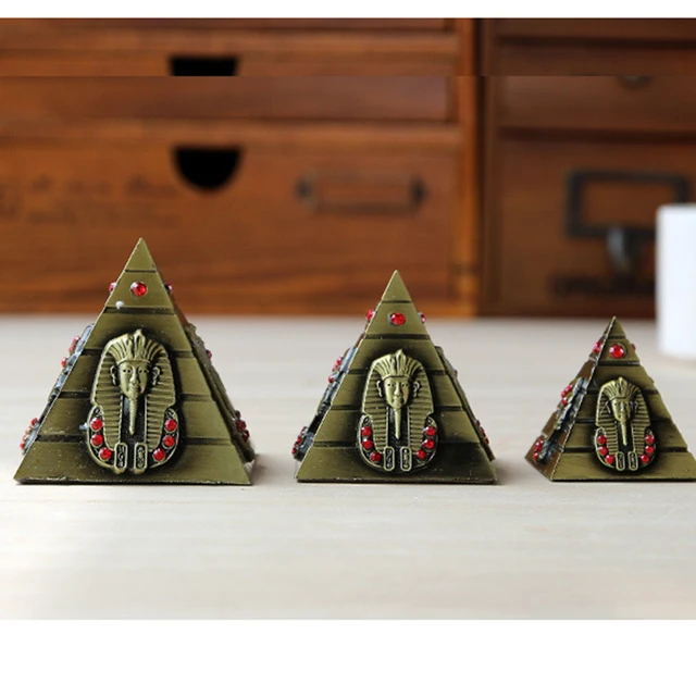 Home Decor Articles 3pcs/set egyptian pyramid model metal craft furnishing articles Home Decor Articles 3pcs/set egyptian pyramid model metal craft furnishing articles