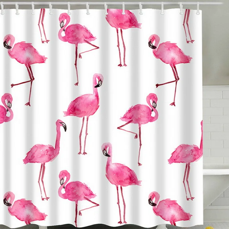 Hoomall Flamingo Shower Cute Animal Print Bathroom Curtain Hot