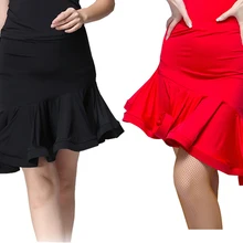 Юбка для латинских танцев, женская, черная, красная, профессиональная, для самбы, для танцев, для взрослых, дешевая, для сцены, для румбы, для латинских танцев, для практики, платье для танцев