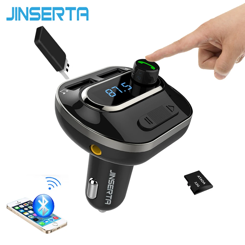 

JINSERTA Car MP3 Player AUX TF SD USB Reader Bluetooth Fm Transmitter FM Modulator HandsFree Car Kit 5V 3.4A USB Fast Charger