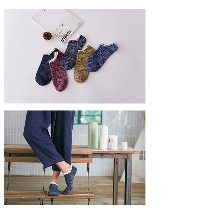 MWZHH/5 пар мужских ботинок, носки, мужские тонкие летние короткие носки, Harajuku, винтажные полосатые носки, мужские повседневные хлопковые носки для мужчин