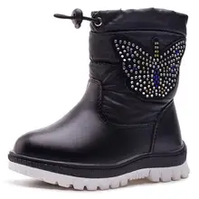 girls boots children’s shoes Winter Children Ankle Plush Boots For Girls Flat Rubber Snow Boots Boys Waterproof non-slip shoes