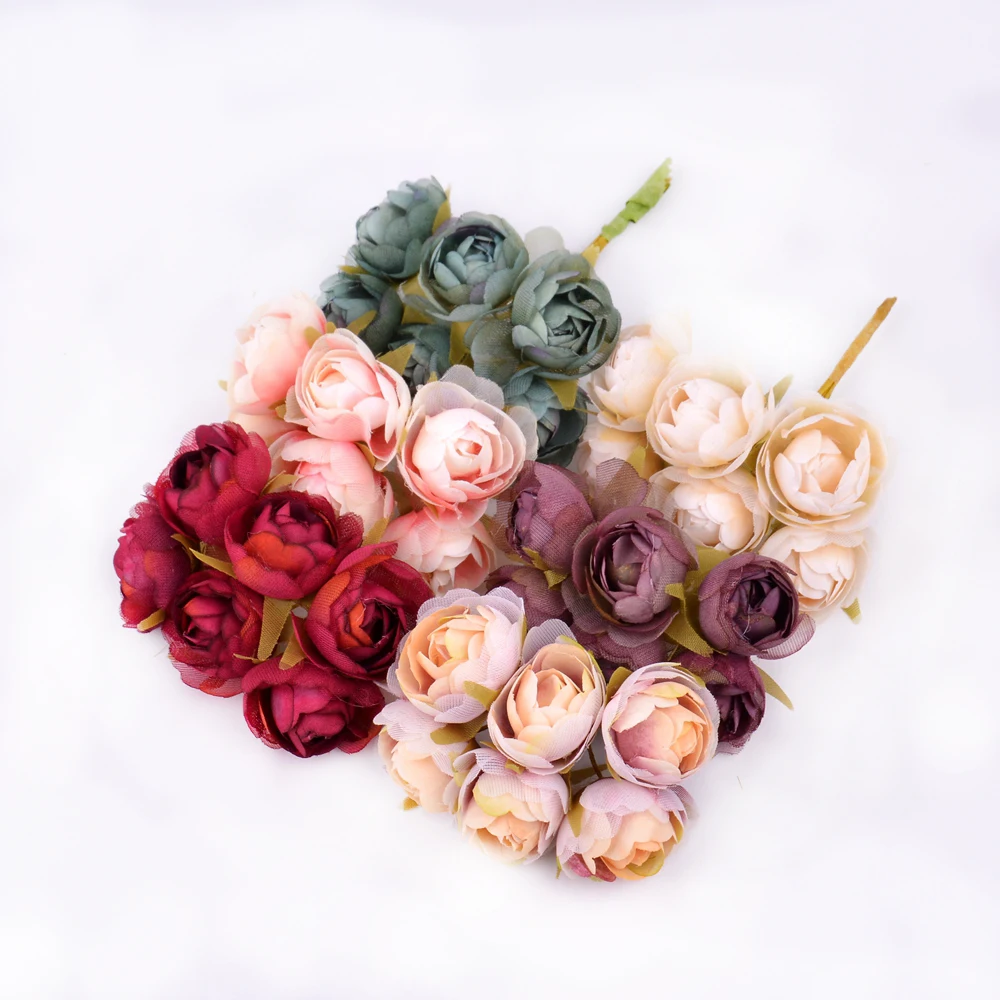 6pcs new bottom gauze rose bouquet artificial flower For wedding home Christmas decoration DIY wreath scrapbook gift box 6pcs new bottom gauze rose bouquet artificial flower For wedding home Christmas decoration DIY wreath scrapbook gift box
