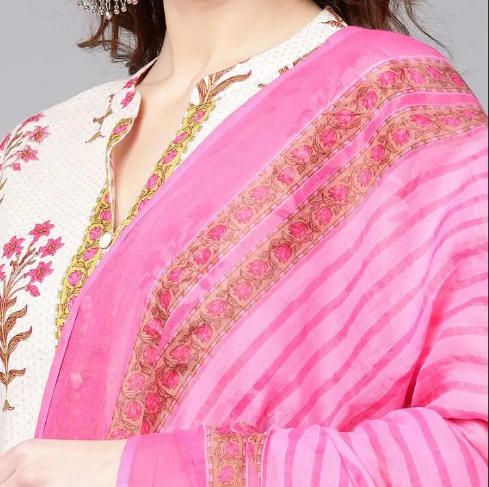 Хлопковый индийский модный костюм женский этнический стиль комплект индийский костюм элегантный женский топ+ брюки+ шарф
