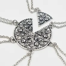 6 pçs/set Pizza Pingente Colares BFF dos Melhores Amigos Amizade Colar Criativo Homens Mulheres Presentes de Aniversário de Jóias